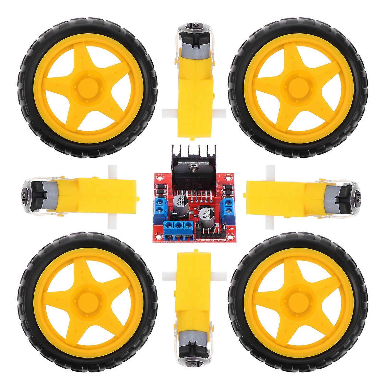 1 Set of Useful Motor Drive Controller Board Robot Wheel DC Gear Motor Set