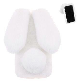 Case For Motorola Moto E13 Cute Plush Toys Bunny Furry Case Rabbit Fur Case Soft Silicone Shockproof Cover With Glitter Crystal Diamond Girls Gift