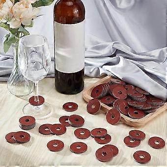 50 PCS Leather Wine Glass Charms 1.4inch in Diameter Flat Round Drink Name  Tags Sienna Color Wine Glass Identifier Charms Leather Drink Markers Tags f  | Fruugo US