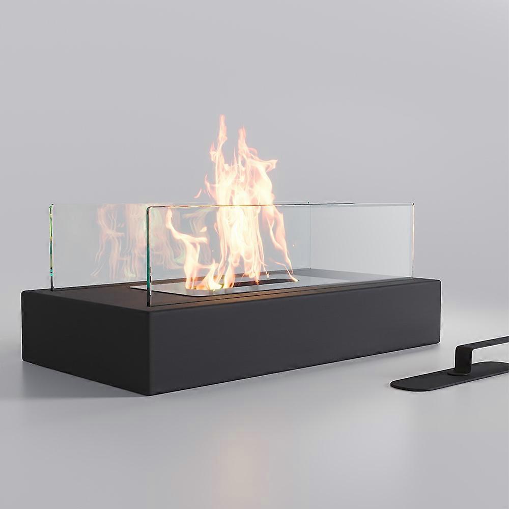 Tabletop Rectangular Smokeless Ethanol Fireplace Black