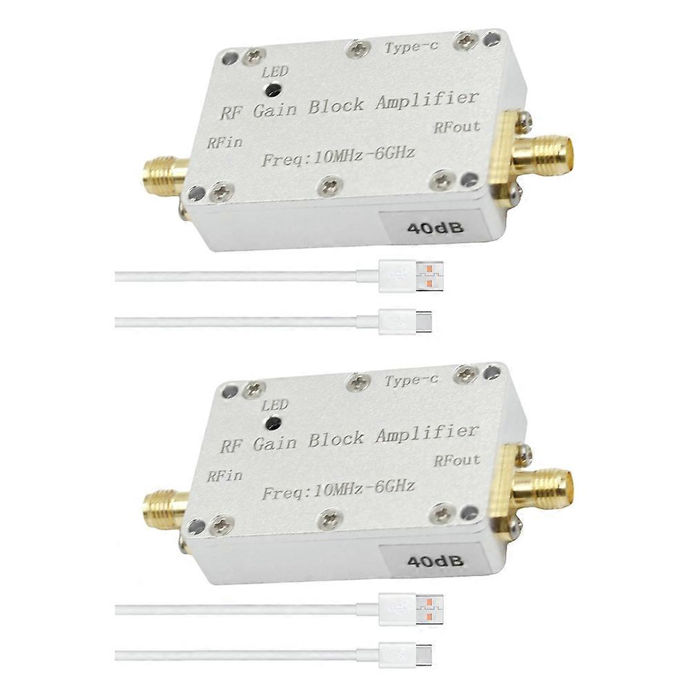 2Pcs 10M-6GHz RF Gain Amplifier High Flatness RF Power Amplifier RF Drive Signal Receiver 433M 1.2G 1.5G 2.4G 5.8G, 40DB