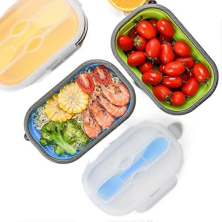 Outdoor silicone lunch box foldable microwave heating lunch box thermal ulation lunch box lunch box
