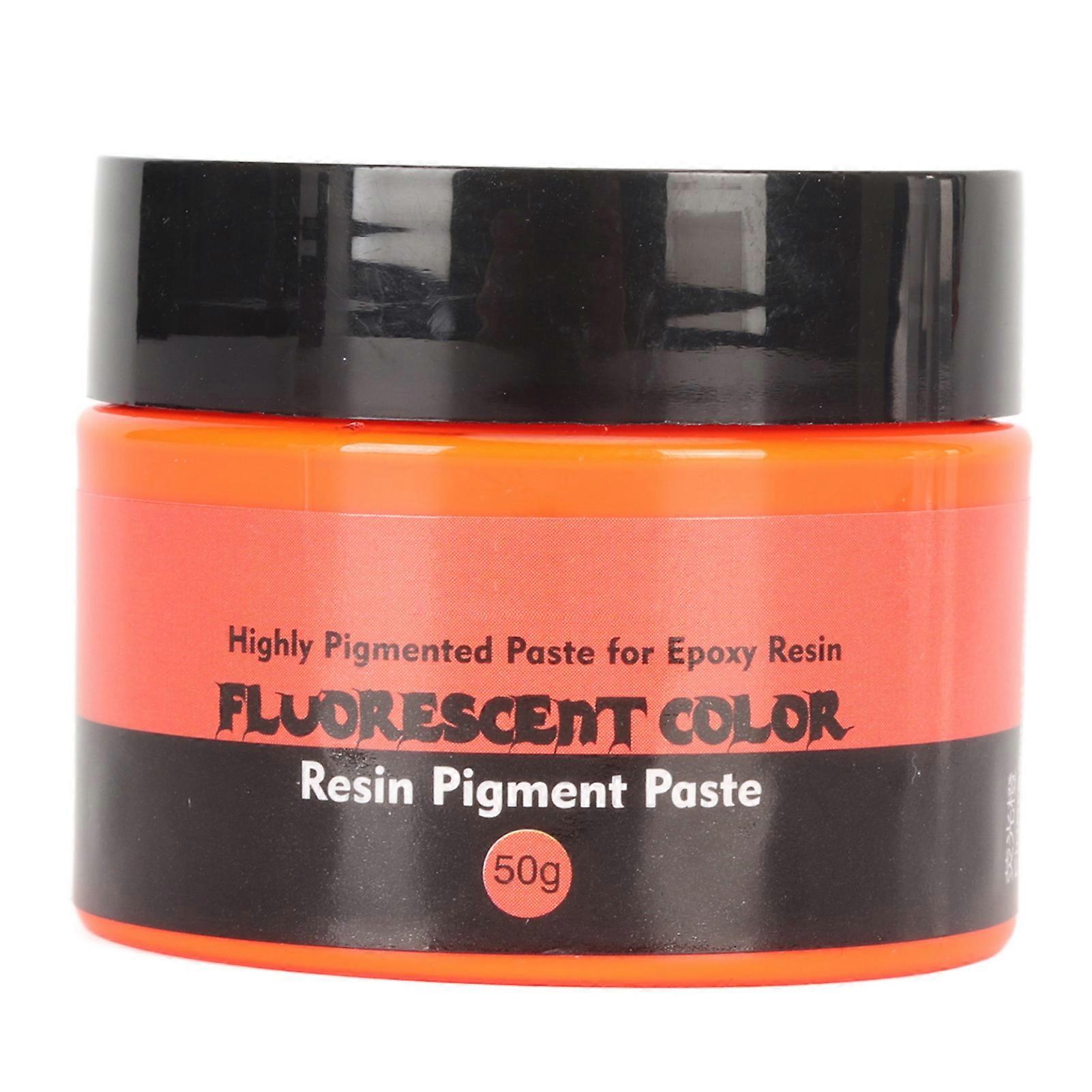 50g Fluorescent Color Resin Pigment Paste High Concentration Highly Pigmented Resin Pigment Paste for DIY Painting Art Fluorescent Orange YEMAA