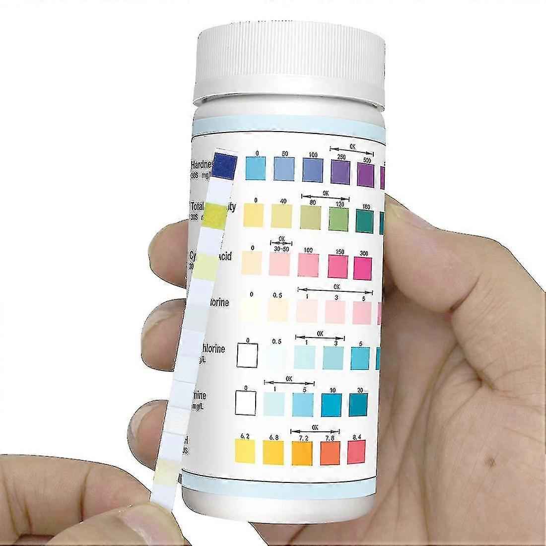 Pool Test Strips 7 Way Pool Test Stand For Above Ground Pools Total Chlorine Free Chlorine Bromine Alkalinity Ph Hardness And Cyanic Acid