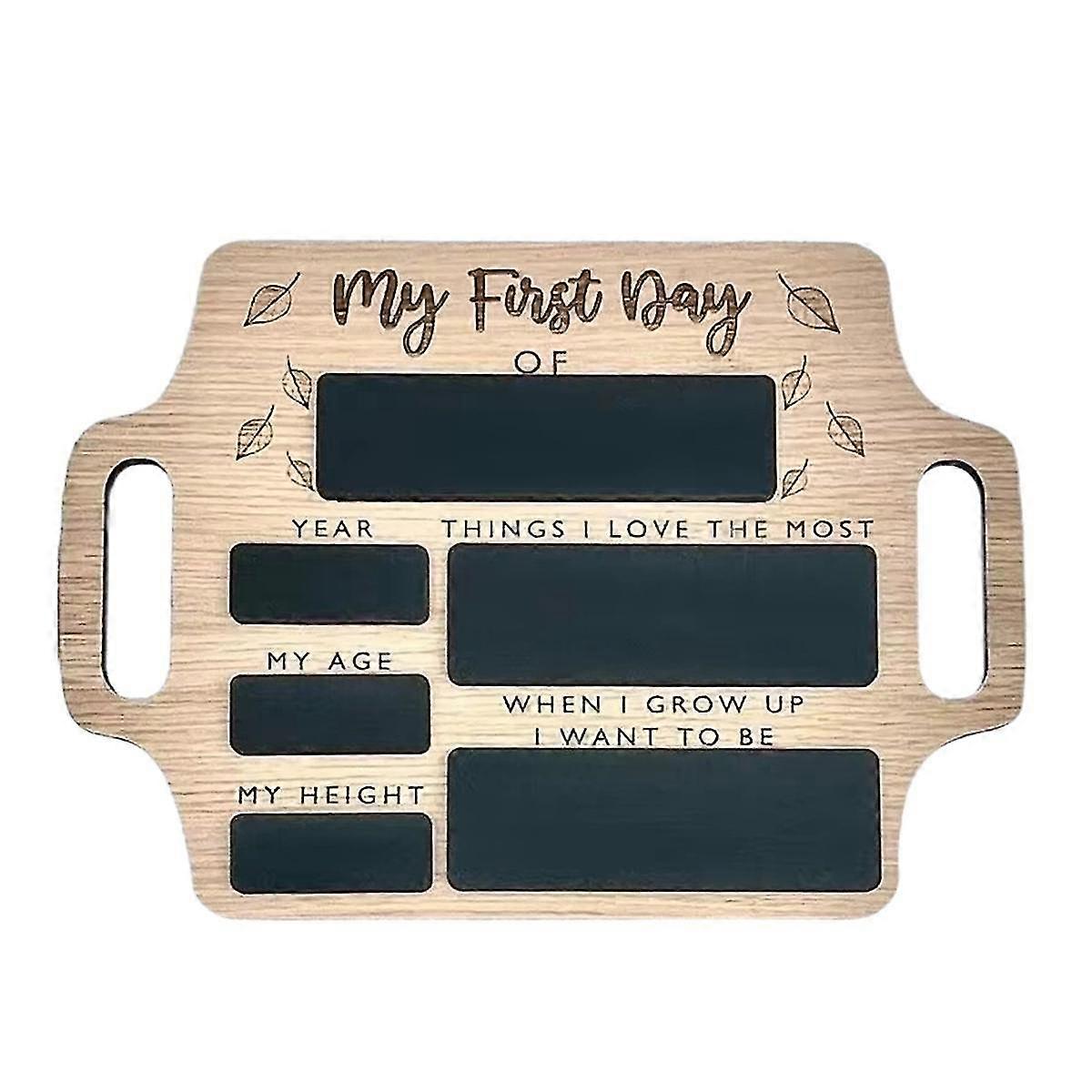 First Day of School Sign - Reusable Memory Photo Board with Handles Starting School Nursery Prescho