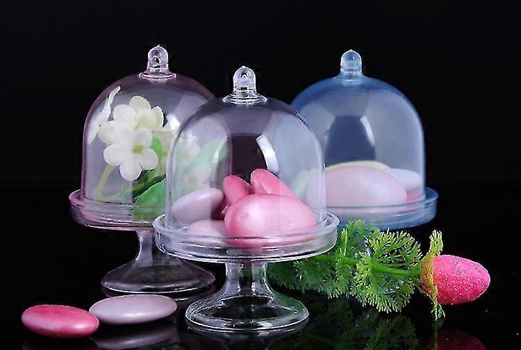 12pcs Candy Boxes With Lid Base Structure Design Transparent Tray Modeling Shape Fillable Tiny Jewel