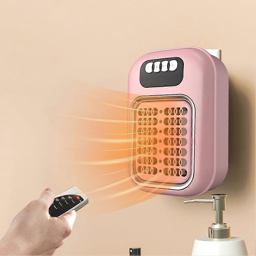600W Mini Electric Heater with Remote Control - Wall-Mounted Space Heaters Quiet Energy-Efficient Warmer Fan for Office Bedroom