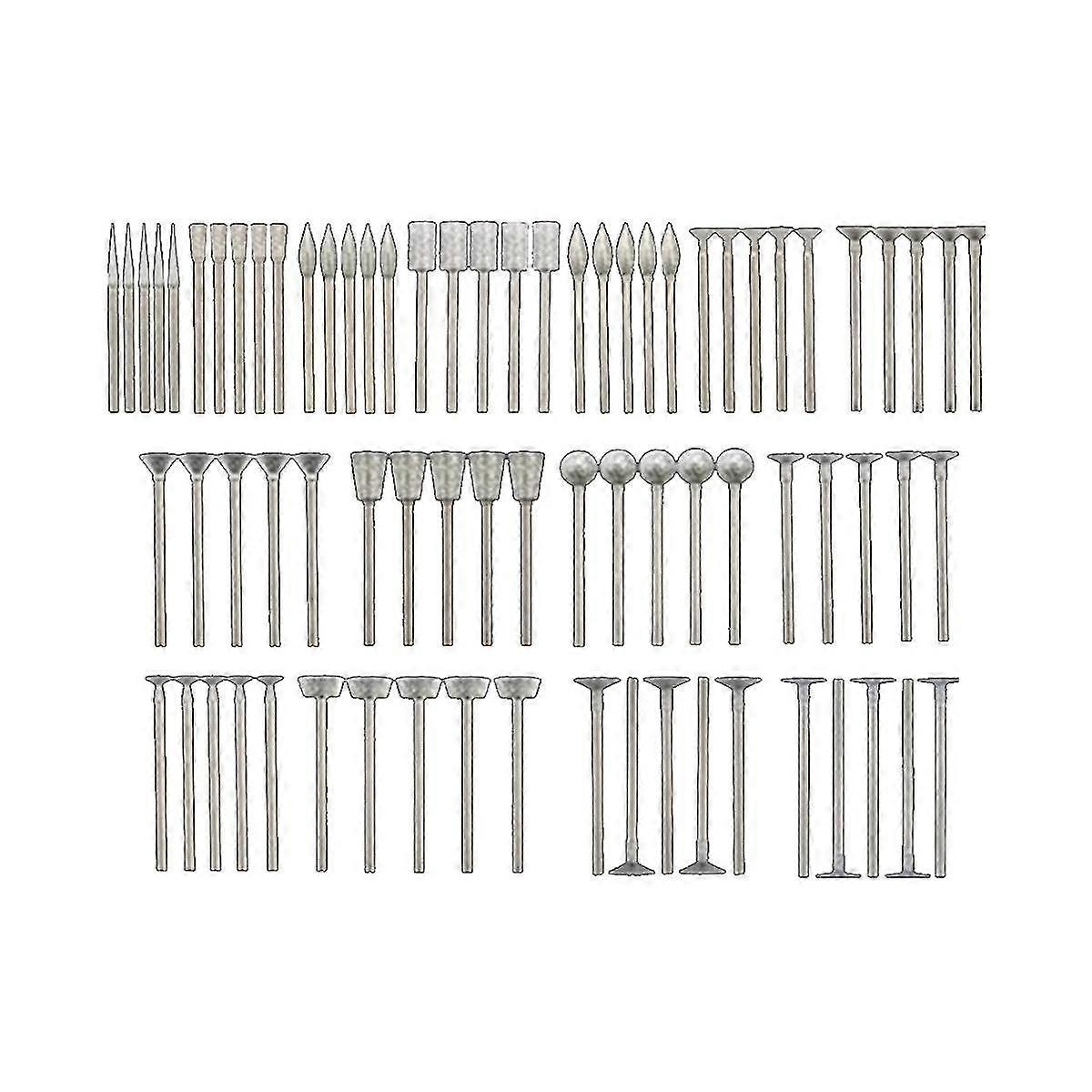 75 Pcs Diamond Coated Points Grinding Bit Diamond Burr Set ,2.35mm Suit compatible with Tool Bit Gri
