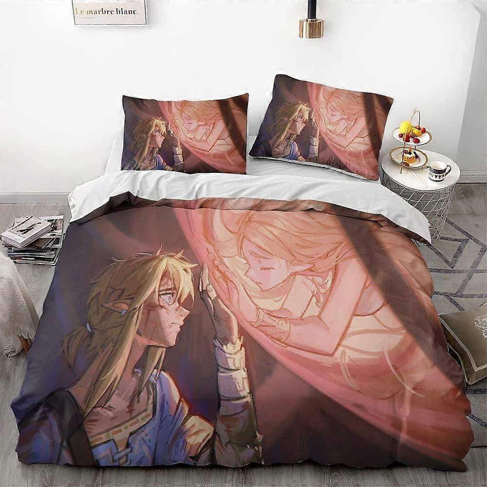 i635 The Legend of Zeld-a Game Sada povlečení na přikrývku 3D povlečení 3 ks (1 povlak na přikrývku + 2 povlaky na polštář) Sada povlečení jm635