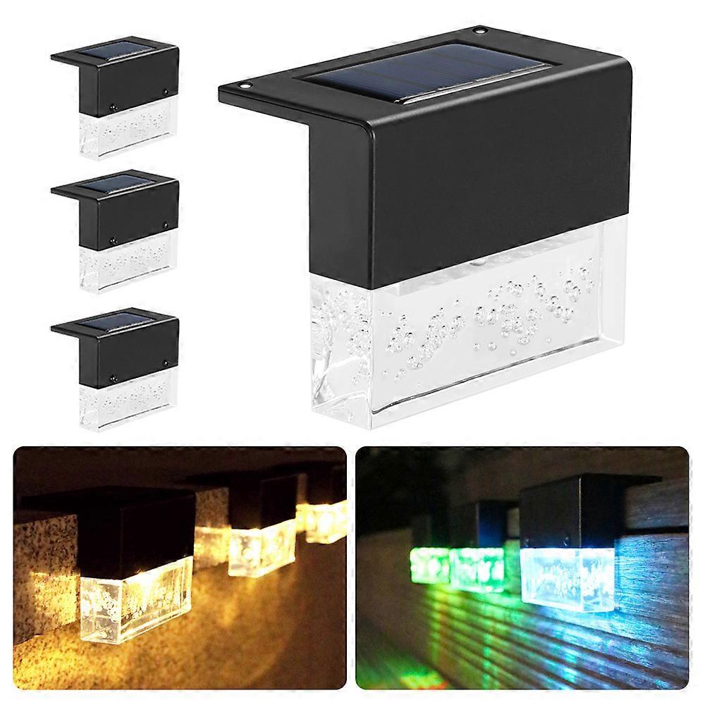 Solar Deck Lights Step Lights Outdoor Color Changing Color Glow for Garden Yard