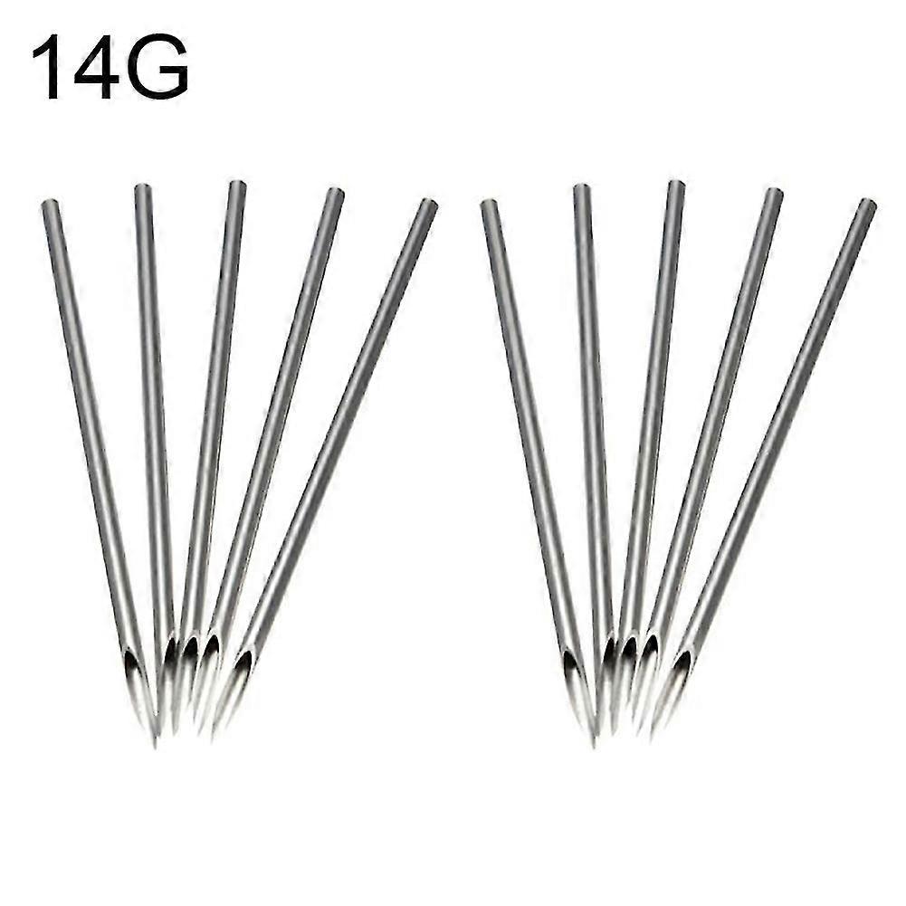 10pcs 12/14/16/18/20g Surgical Steel Disposable Piercing Needles For Navel Nose