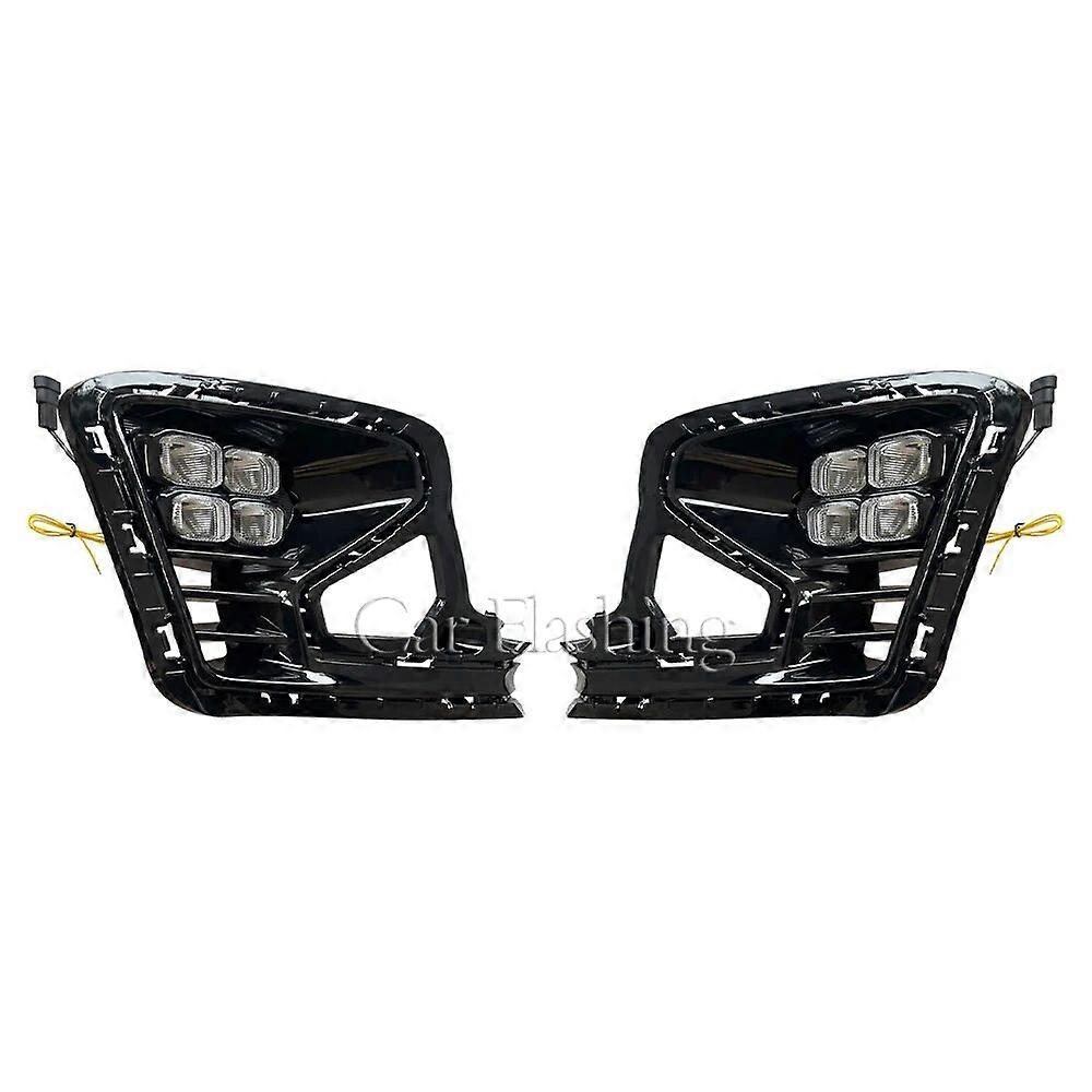 Car Front Bumper DRL For Kia RIO 2022 2023 LED fog lamp cover daytime running lights with yellow turn signal Day light