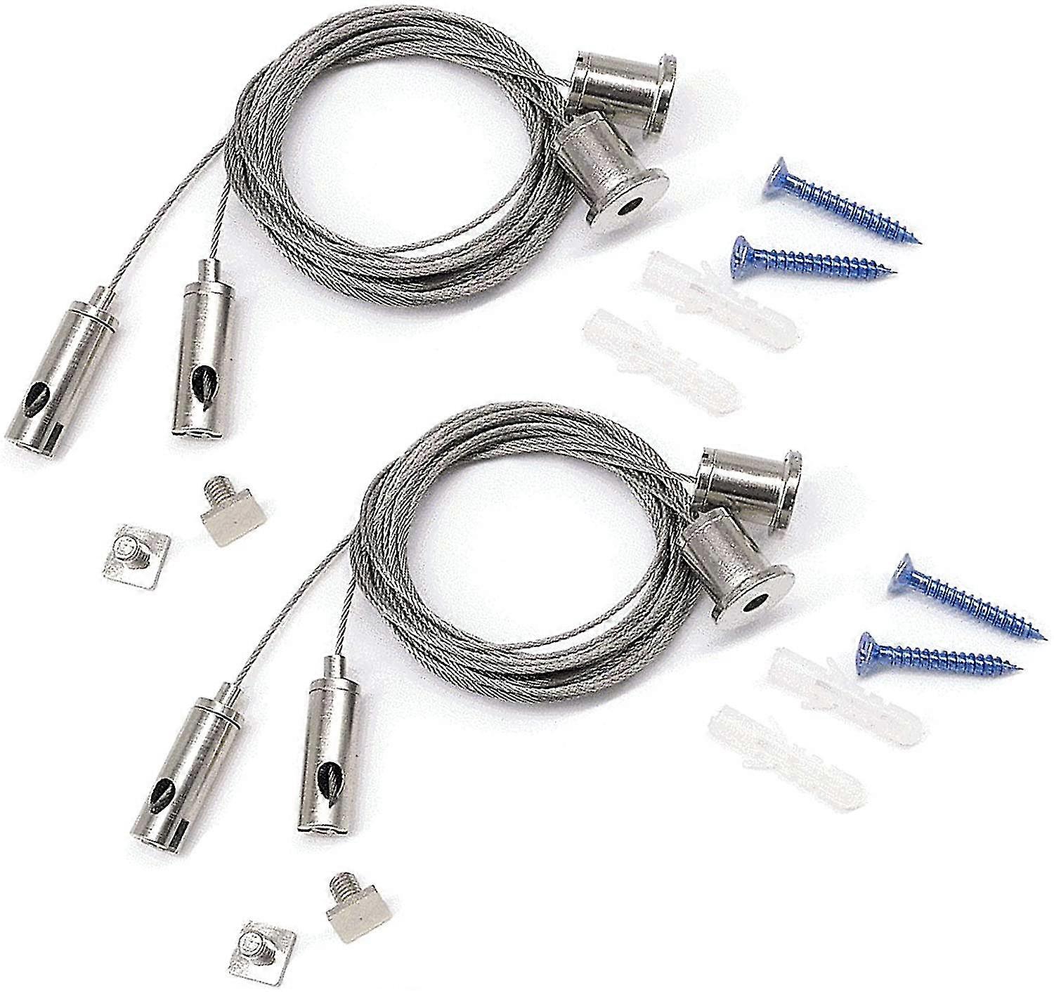 Photo Adjustable Hanging Cable Heavy Duty Mirror Hanging Wire Adjustable Wire Rope For Led Panel Ceiling Light, Pendant Lights, Billboards Diy Hangers