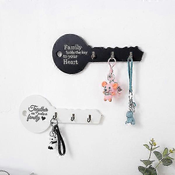 Retro Wood Wall Mount Hook Key Holder Key Shape Hook Storage Rack Hanger