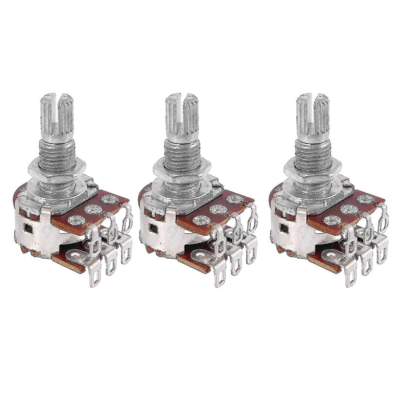 3 Pcs Guitar Bass Volume Tone Control Pots Potentiometer Switch Mn25k