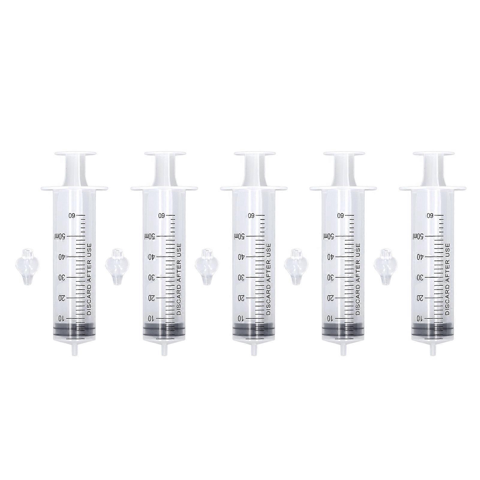 5pcs Syringe Nasal Irrigator Silicone Tip Portable Lightweight Baby Nose Rinsing Tool 60ml