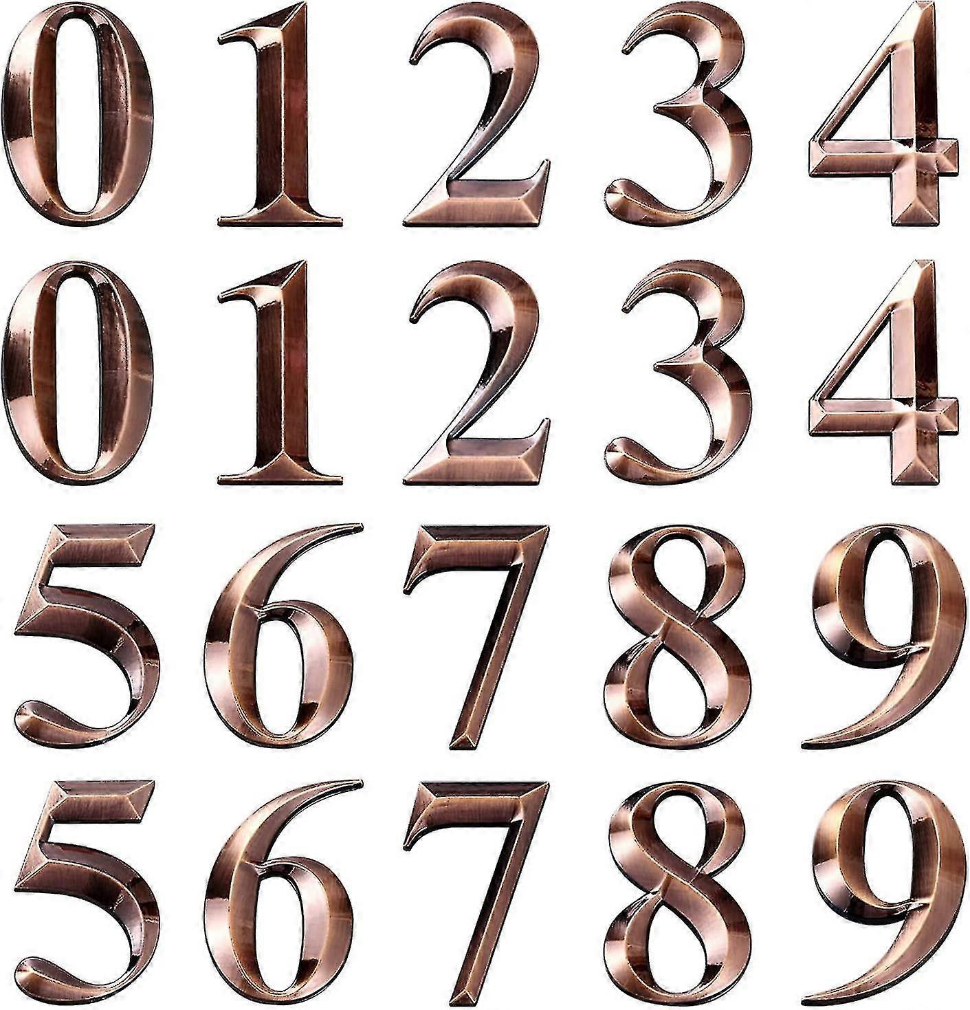 10 Pcs Self-adhesive 3d House Numbers Mailbox Address Numbers 0-9(black)(yu-1)
