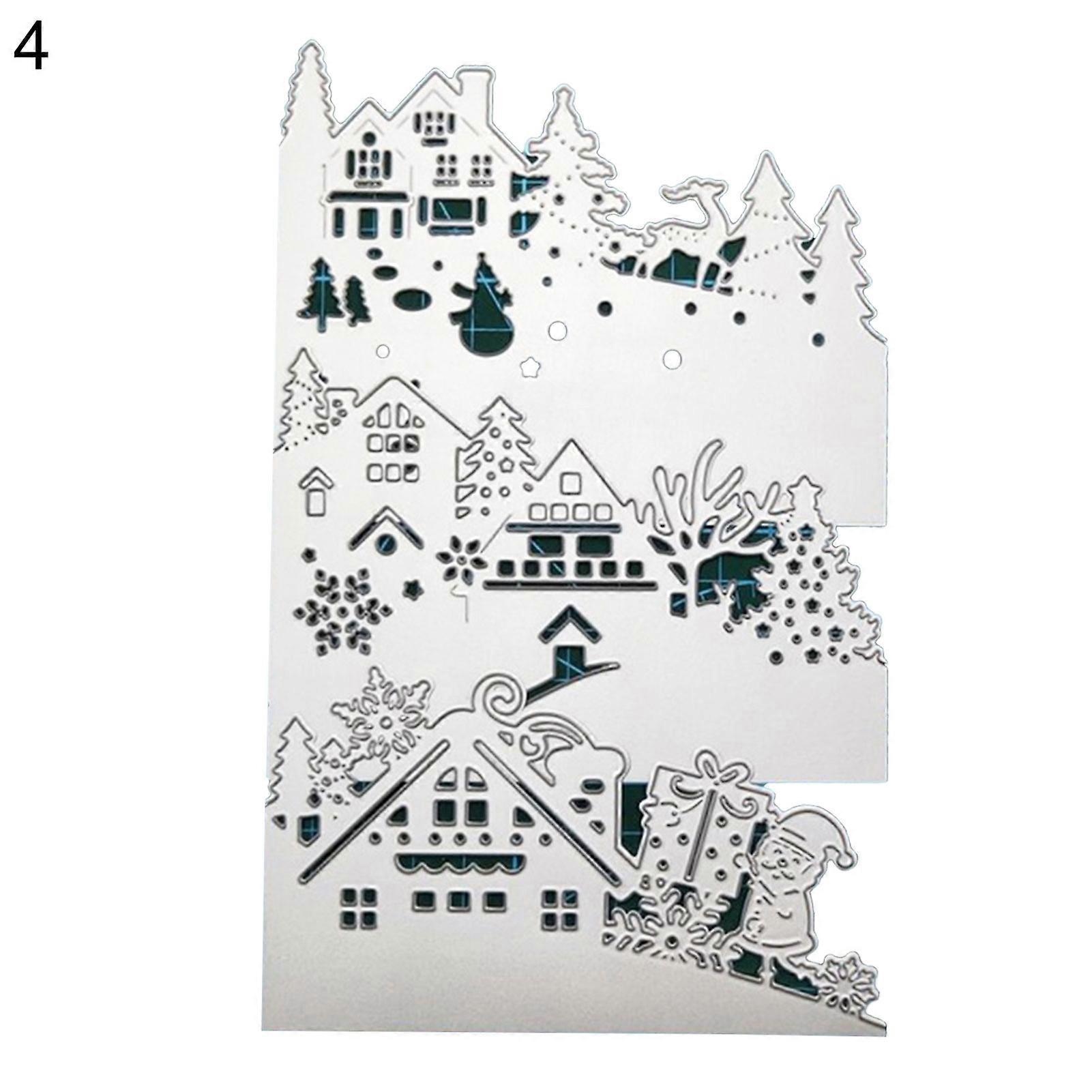 1Pc/3Pcs Xmas House Tree Santa Claus Cutting Die DIY Craft Tool Model Decor Mold