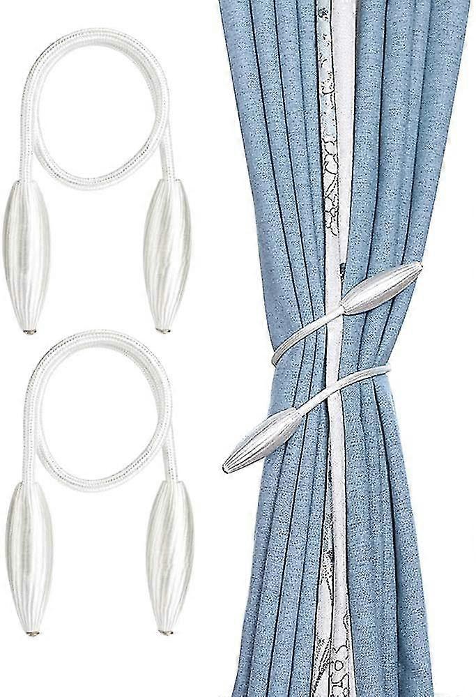 2pack Curtain Tiebacks Clips/decorative Rope Holdbacks,creative Window Drape Twist Tie, Curtain Holders(white)