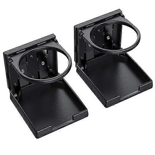 2pcs Universal Adjustable Folding Cup Stand Black Car Drink Stand Plastic Waterproof Box Portable Stand 7.5cm Diameter