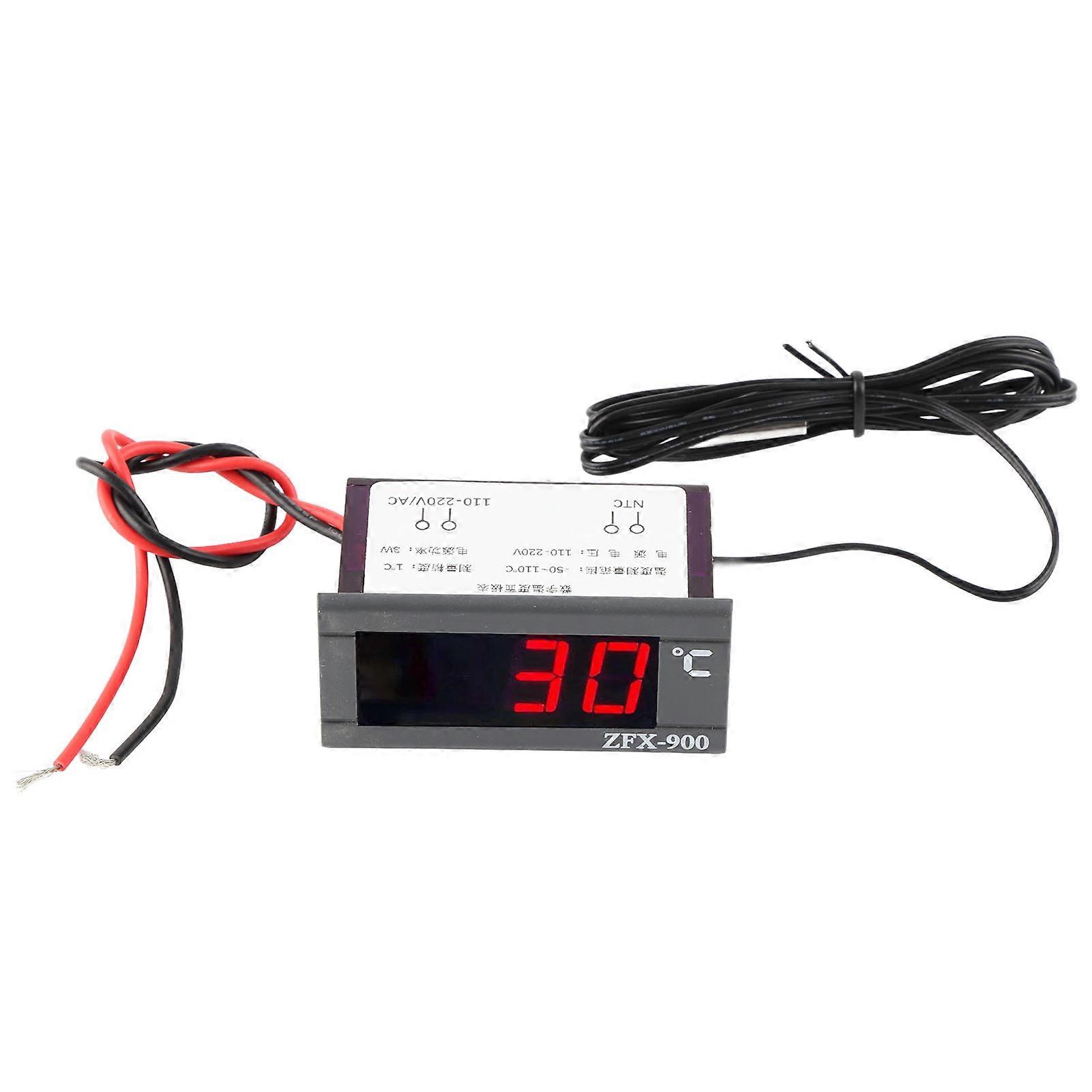 ZFX?900 Digital Temperature Controller LED Panel Meter with Sensor for Refrigeated Cabinets 220V