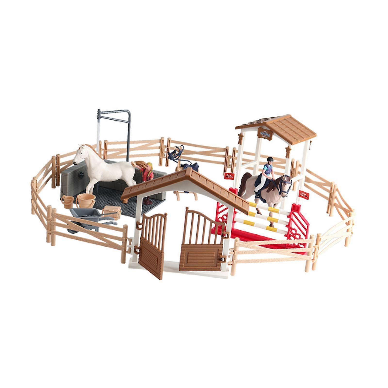 Horse Stable Playset Fienile giocattolo per ragazzi ragazze di età 3 4 5 6 7 8 anni bambini
