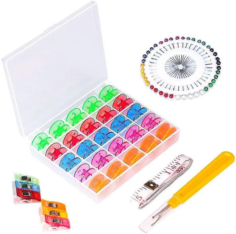 Bobbin varrógép csomag 25 műanyag bobbin testvér varrógép Bobbins