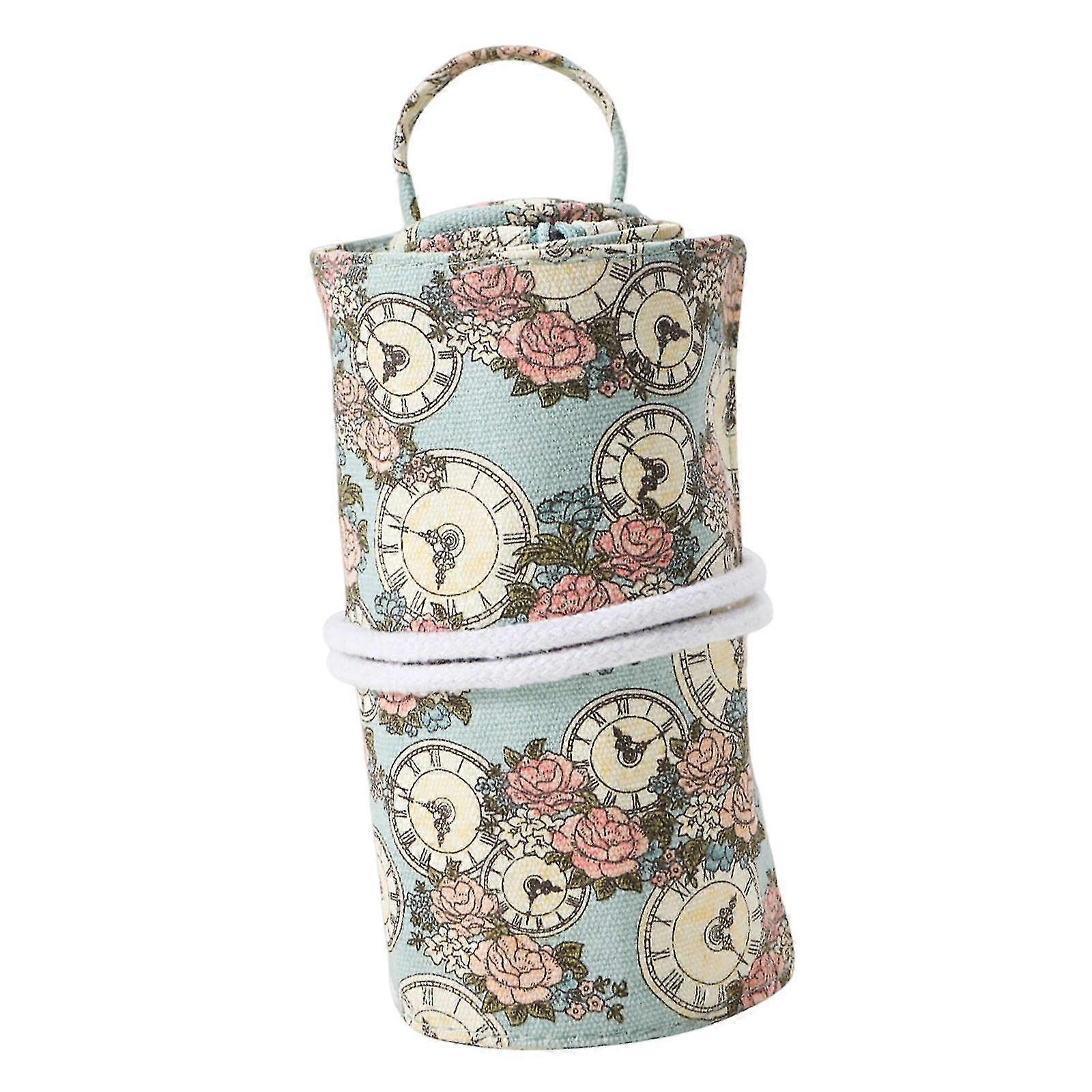 Organizer With Zipper Without Hooks Crochet Accessories Durable Storage Roll Rose