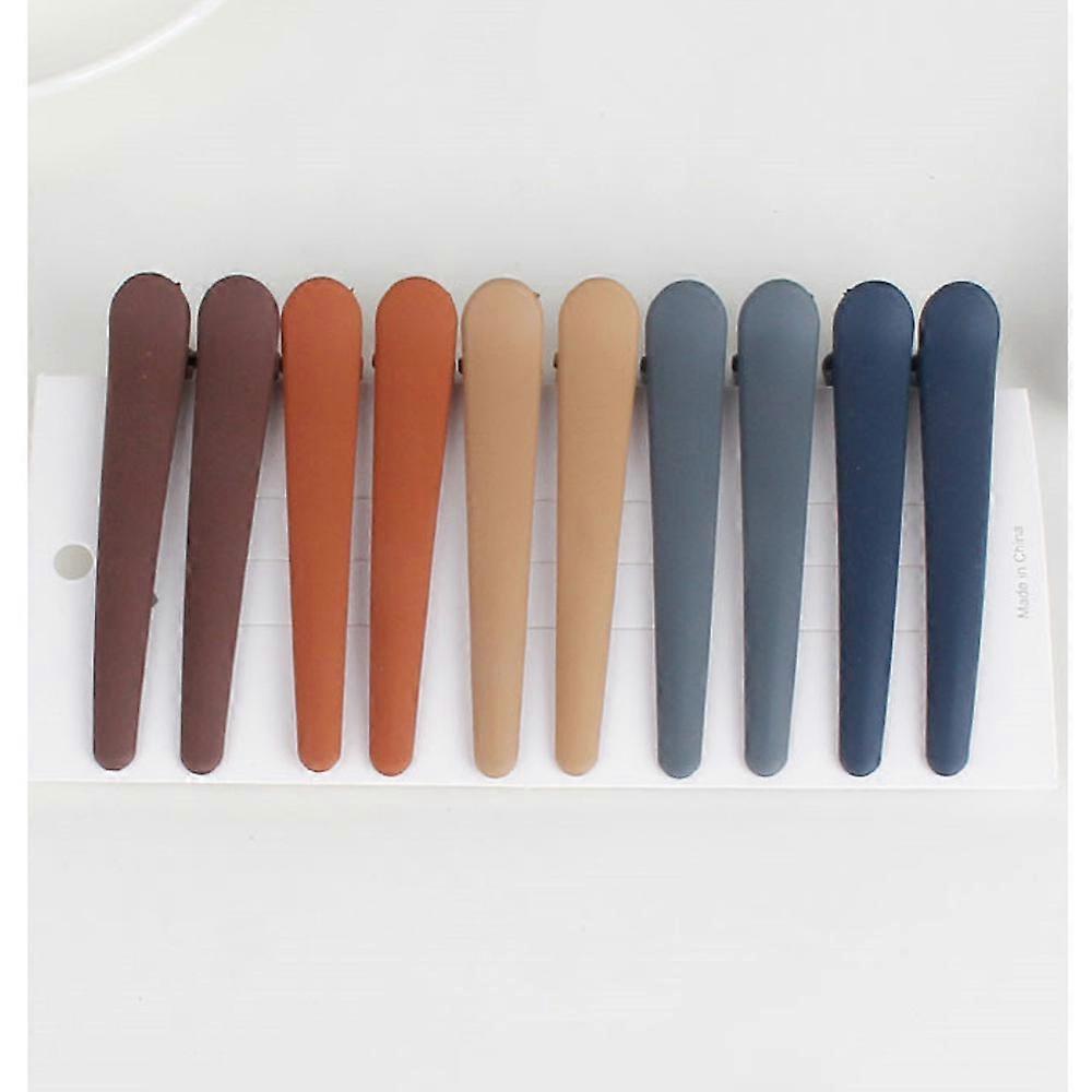10pcs makeup duckbill hairpins ins style frosted rubber color one word clip bangs clip #Morandi color