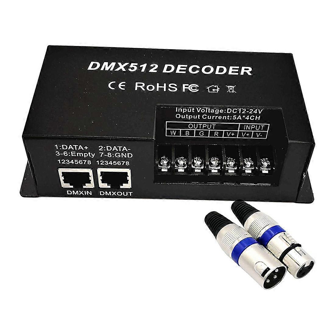4 Channel DMX Decoder RGBW PWM DMX512 Dimmer Driver RGBW Light Controller Input 12V-24V DC