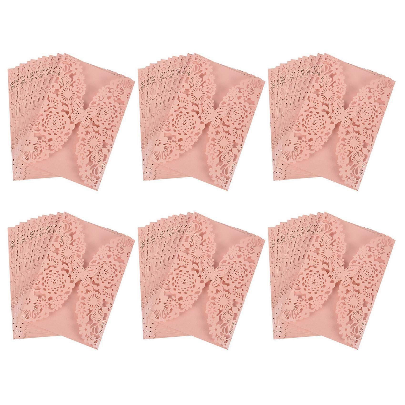 60件/套精致雕刻蝴蝶浪漫婚礼派对邀请卡信封邀请函f