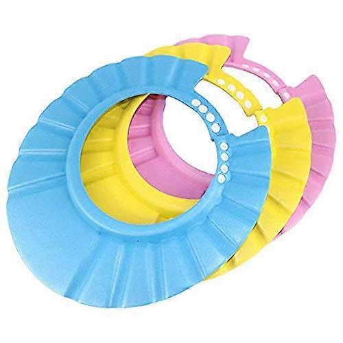 Pack of 3 Baby Shampoo Shower Bathing Protection Bath Soft Cap Soft Adjustable Visor Hat