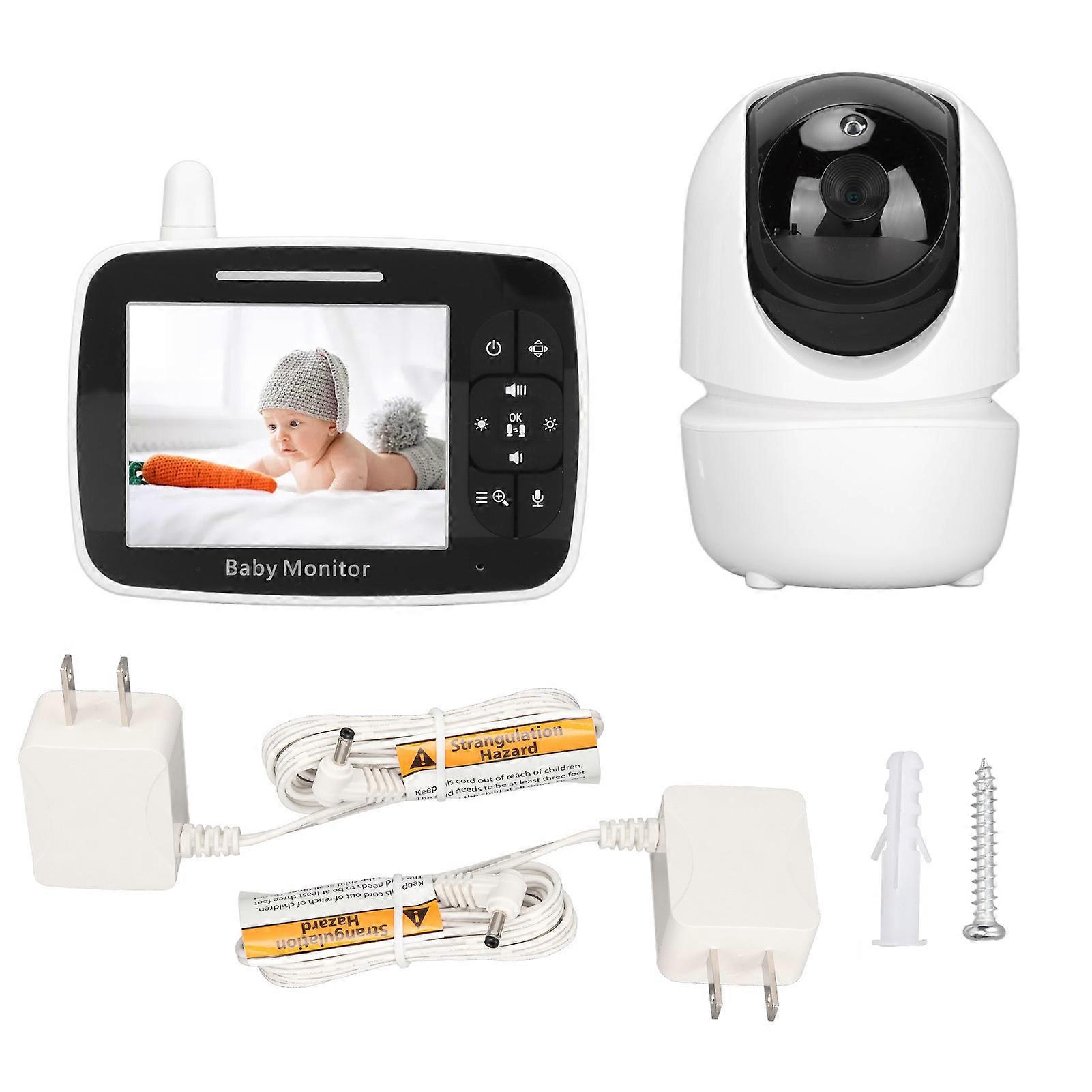 3.5in Baby Monitor Multi Angle Monitoring 2 Way Intercom Night View HD TFT Screen Video Baby Monitor for Home 100?240V US Plug
