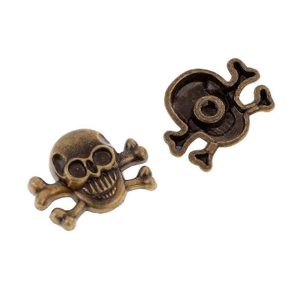 2x 20 Sets Gothic Skeleton Skull Metal Studs Rivets Screw for DIY Leather Craft
