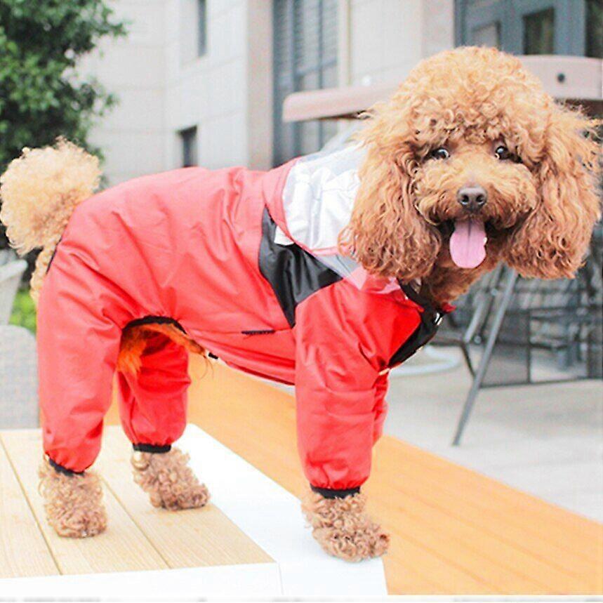 Pet Dog Raincoat Transparent Hooded Jumpsuit Dogs Waterproof Coat Pet Clothes