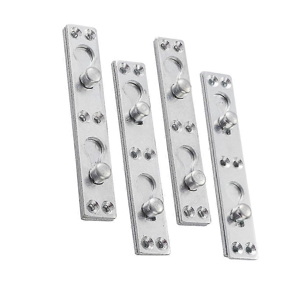 4pcs Square Corners Round Nails Bed Hinge Thicken Bed Gemel Connecting Hinge Accessories Silver