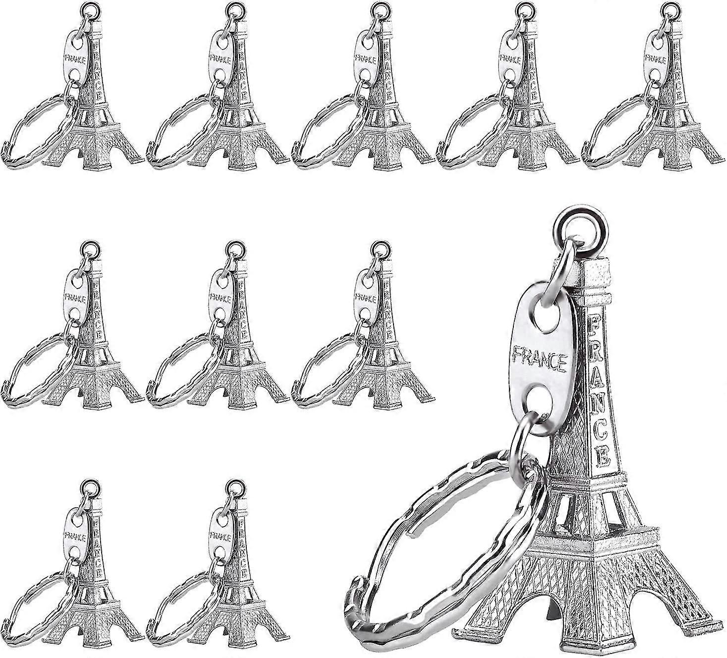 15 Pieces Eiffel Tower Keyring Retro Adornment French Souvenirs Keychains (gold)