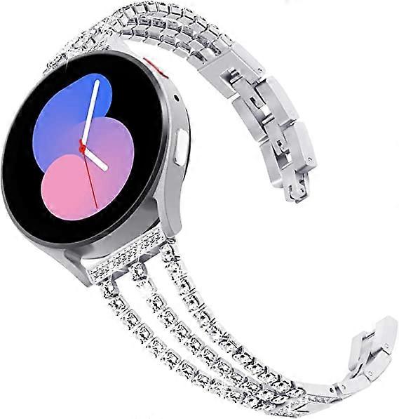 Compatible for Samsung Galaxy Watch 4 strap 40mm 44mm, 20mm strap for Galaxy Watch Active 2 strap 40mm 44mm, for garmin vivoactive 3 strapSilver