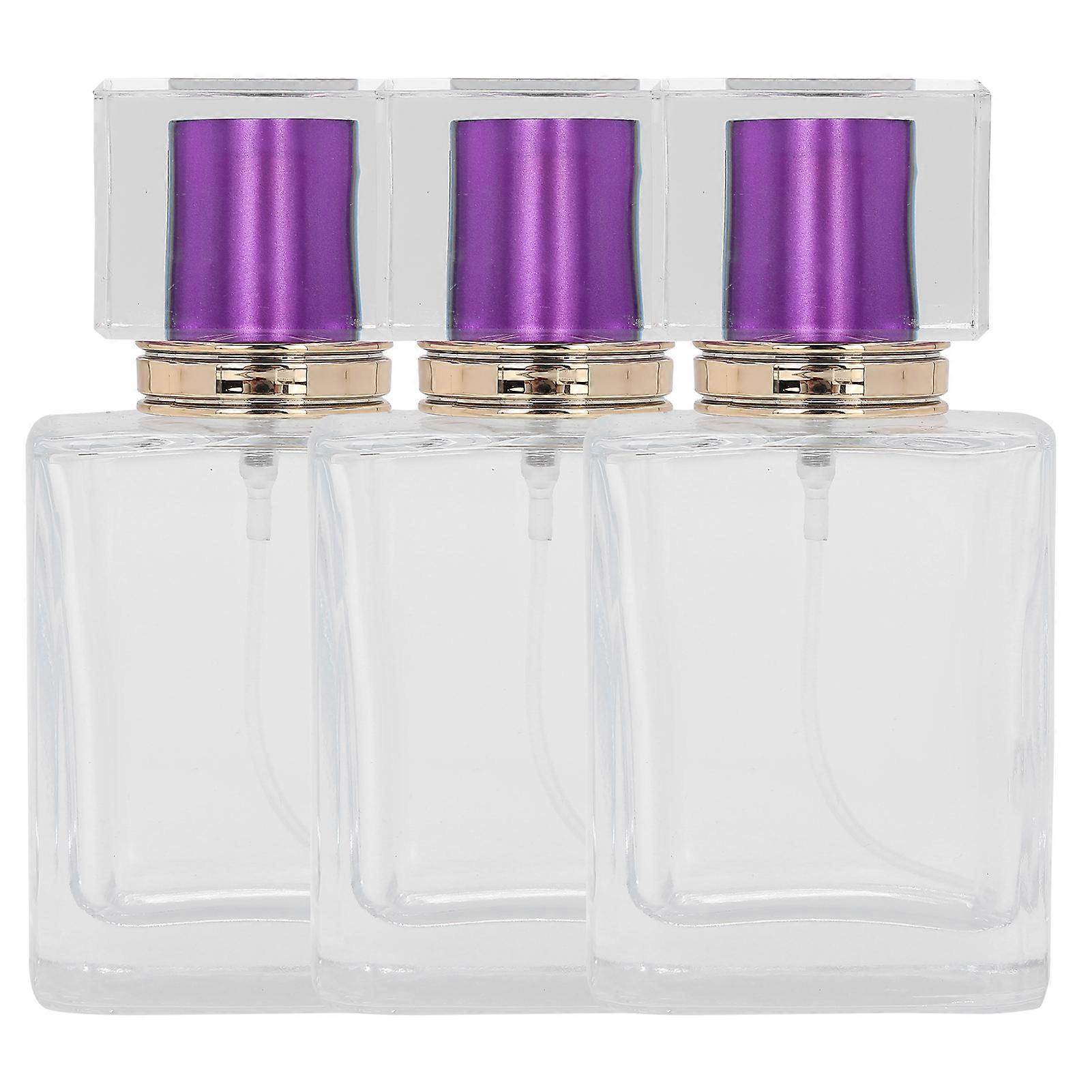50ml Glass Perfume Bottle Refillable Perfume Atomizer Dispenser Liquid Makeup ContainerPurple