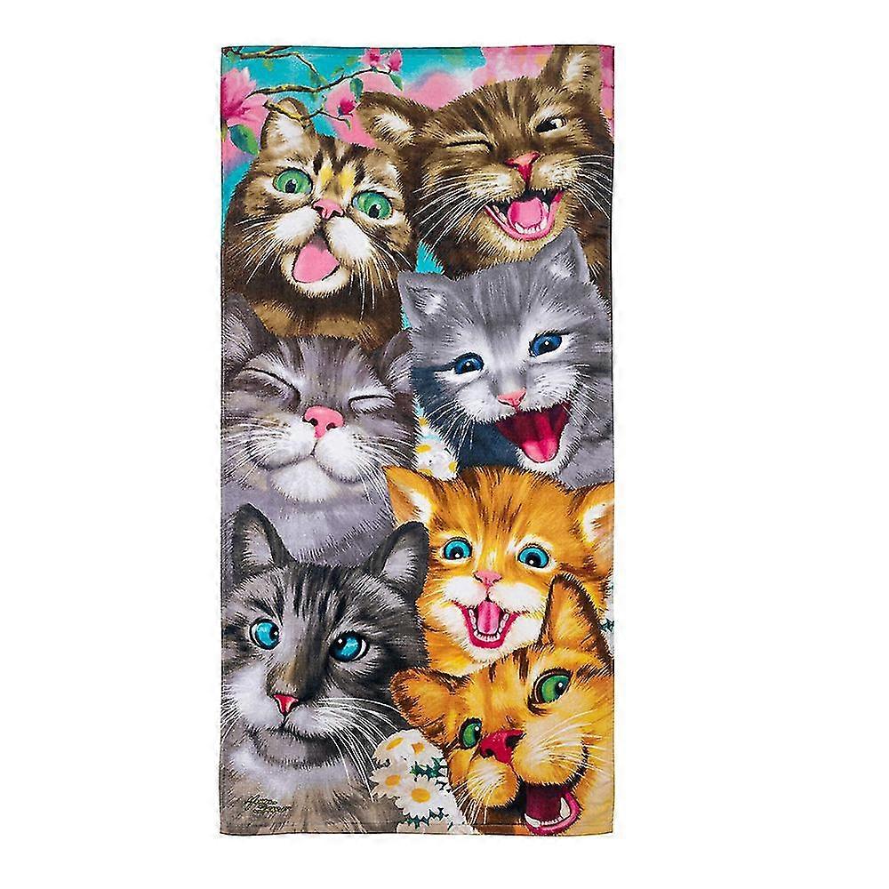 Funny Cat And Dog Beach Towel,75*150cm Pool Towel Super Soft Cat And Dog Towel For Pet Lovers