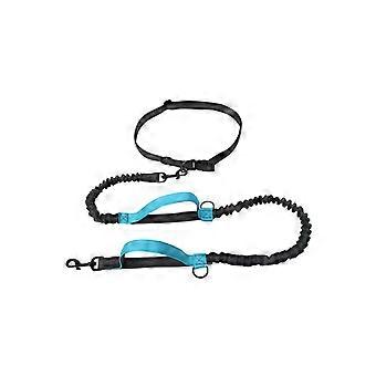 Hands Free Einziehbare Hundeleine Größenverstellbare doppelte reflektierende Spanner Doppelgriffe für kleine, mittlere und große Hunde (blau)