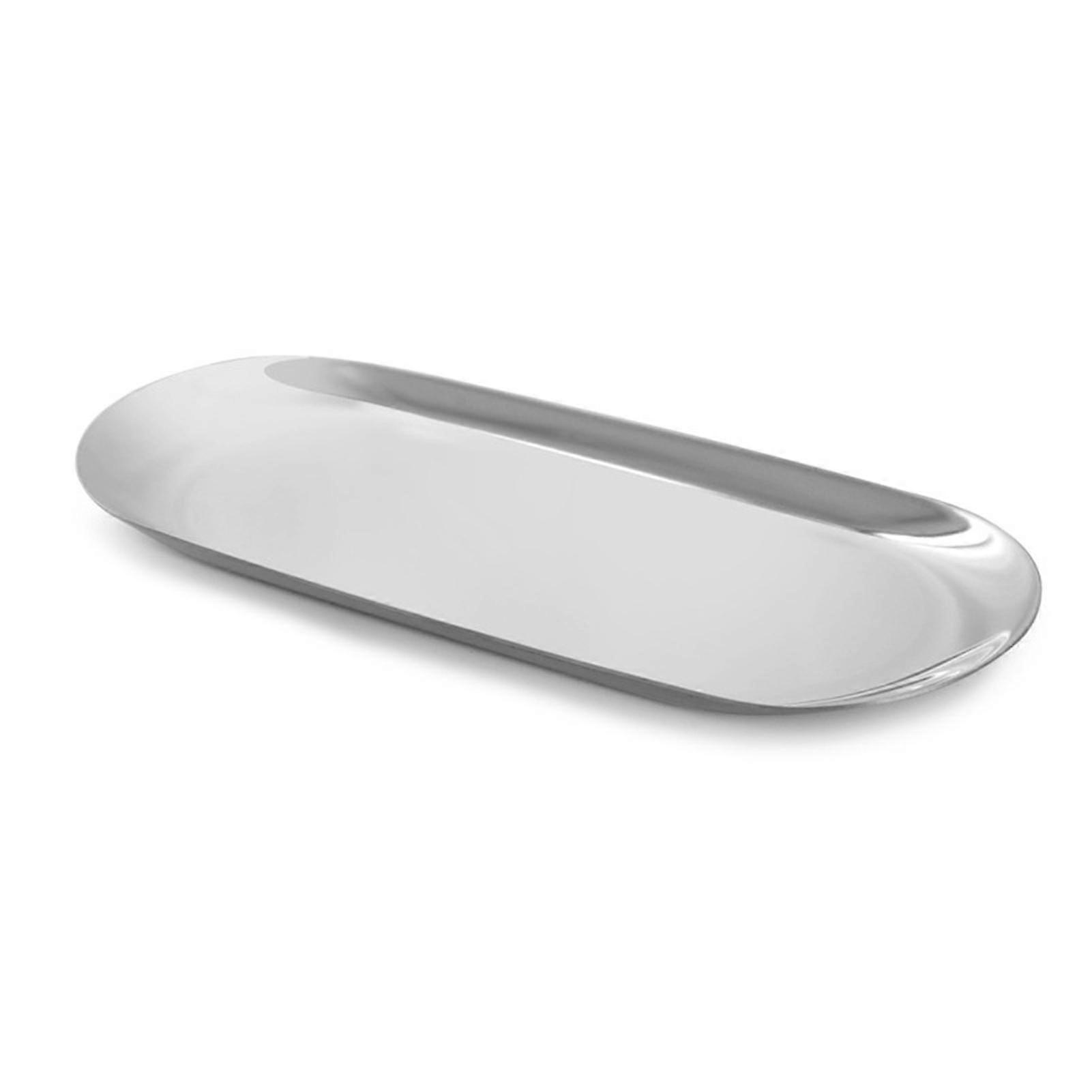 Méně ocelový oválný tác 23x9.5x1cm - kovový servírovací tác na jídlo