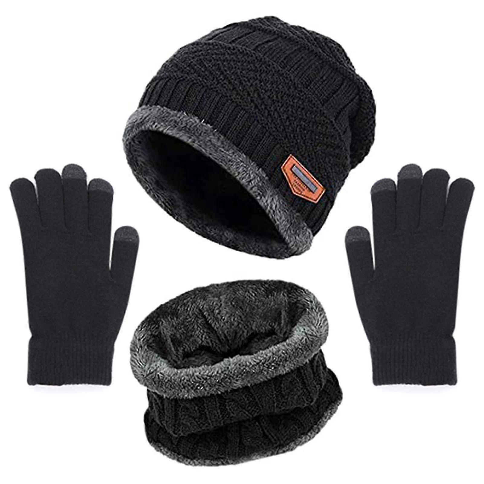 Winter warm eaves -free scarf glove set