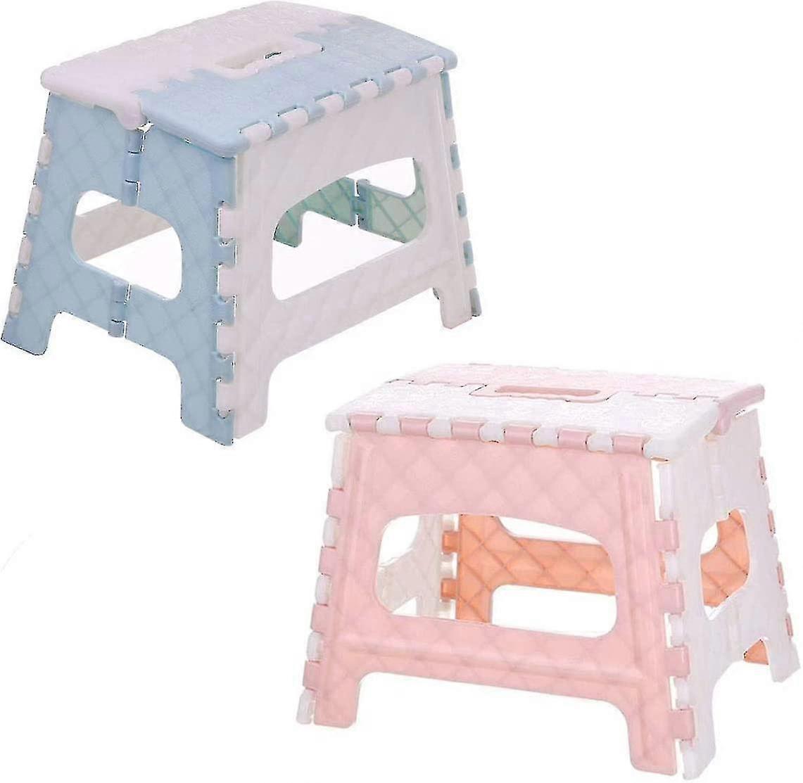 Plastic Folding Stool, Practical Easy To Use Folding Stool Pink Blue Folding Stool For Kitchen Bathroom Garden