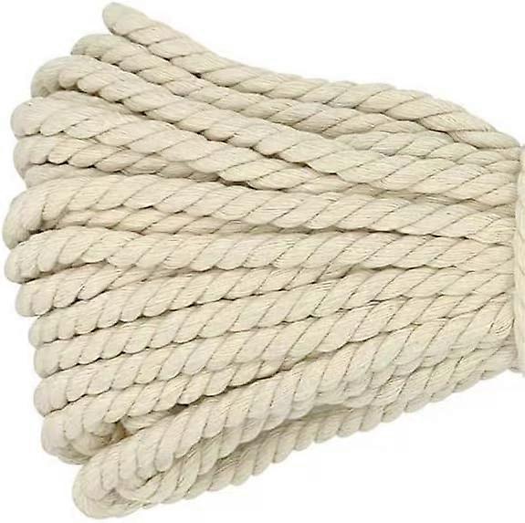 Macramrep, tjockt rep, stort flätat bomullsrep, 8mm x 20m beige
