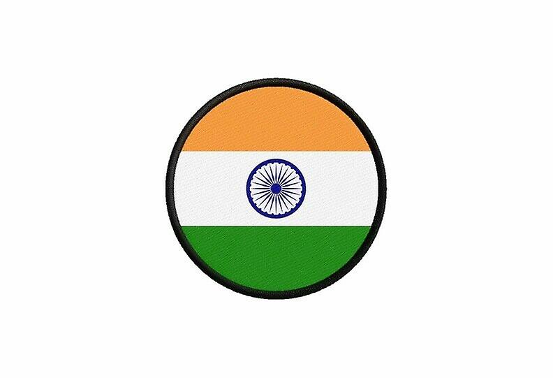 Patch ecusson Indian flag inde printed thermosticker round round