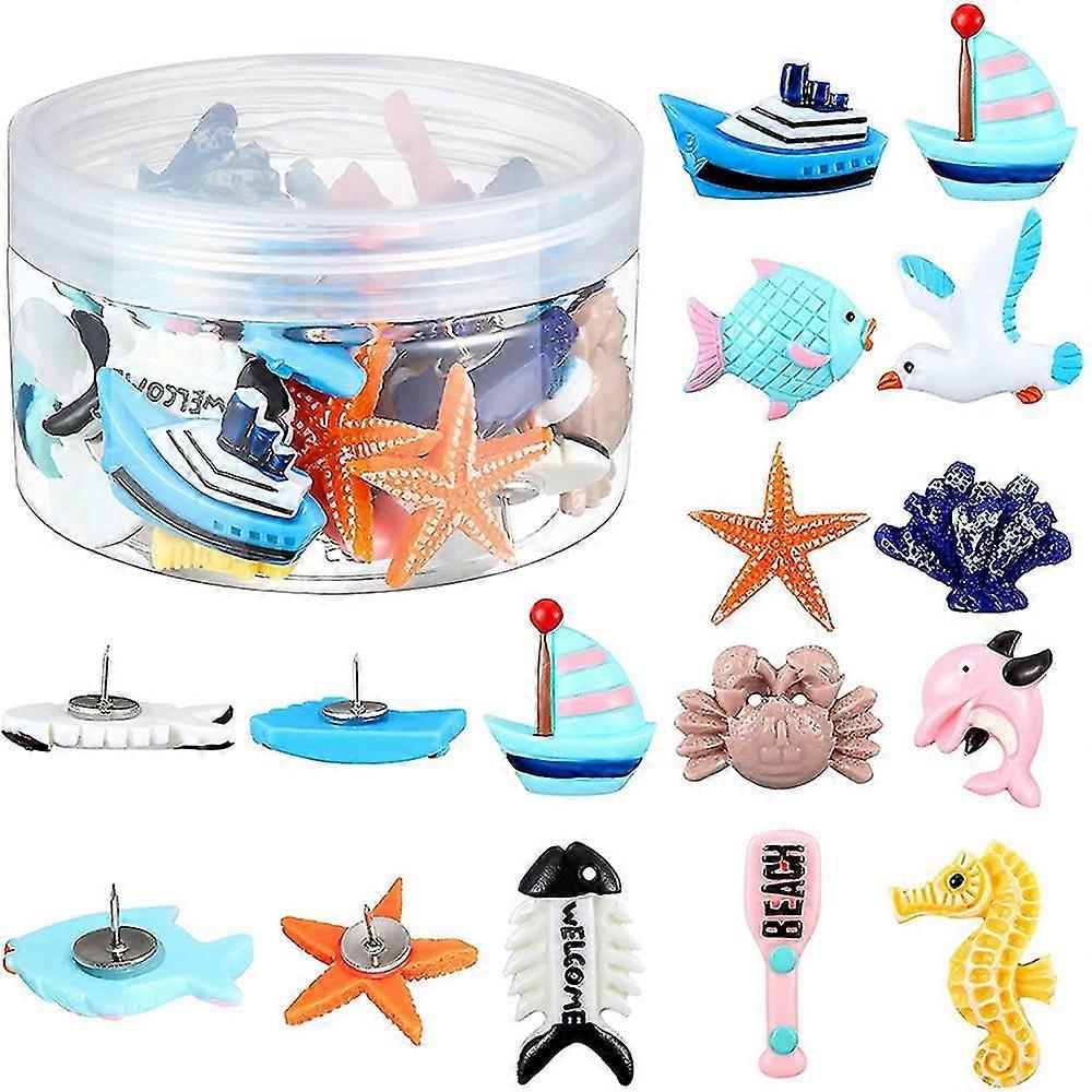 36 Pieces Creative Thumbtacks For Corkboard, Photo Wall, Map