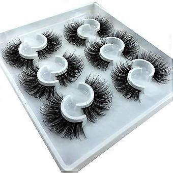 UBIUO 6 Paare Flauschige falsche Wimpern Natürliche Kunstnerz Streifen 3D Wimpern Packung (MDF-13) MDF-13 -