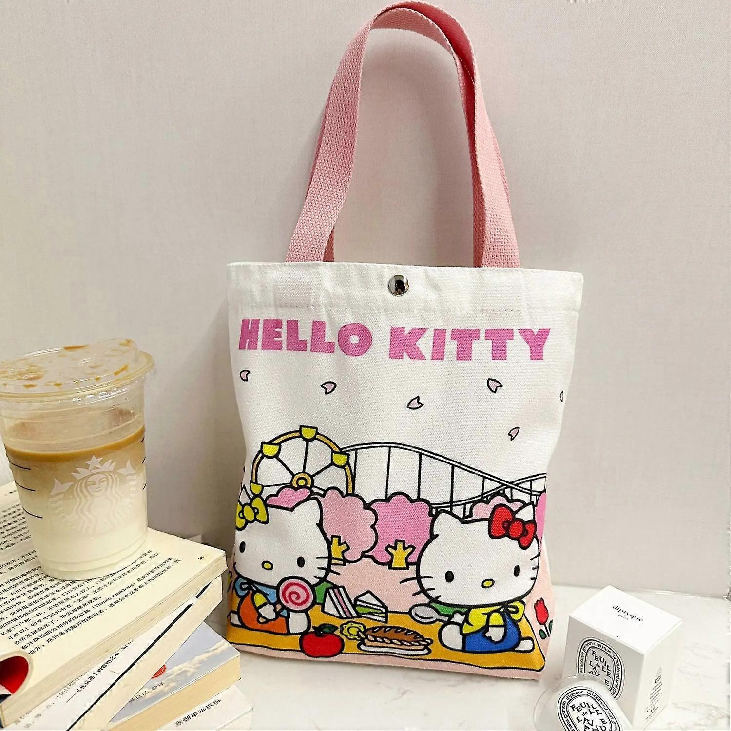 Płócienna torba Hello Kitty Cartoon Kate Cat Przenośna torba na ramię Japońska lekka i o dużej pojemności Sklep