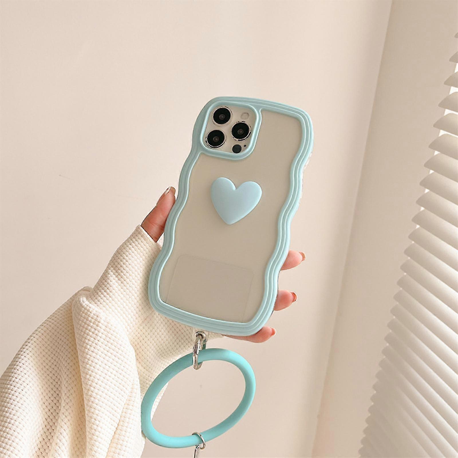 3d Love Heart Case Compatible With Iphone 13 Pro Max/13 Pro/13, Silicone Hand Ring Bracelet Tpu Protective Cover